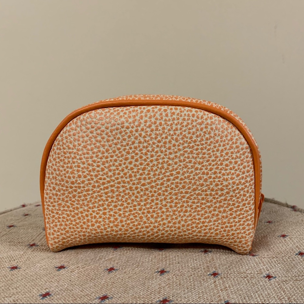 New Bare Minerals Orange Pebbled Cosmetic Case Makeup Bag